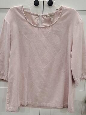 DKR Pale Pink Short Sleeve Tunic Top  30%linen